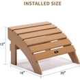 thumbnail image 2 of TALE Adirondack Ottoman Footstool All-Weather and Fade-Resistant Plastic Wood for Lawn Outdoor Patio Deck Garden Porch Lawn Furniture Brown, 2 of 11