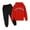 Red, variant on Toddler Girl Fall Outfits Set City Letter Printed Hoodie Set For Kids Casual Clothes Set 2-3 Years