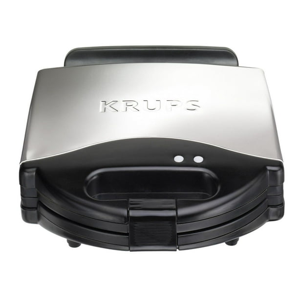 KRUPS F654 BELGIAN WAFFLE MAKER NONSTICK PLATES LED STAINLESS STEEL