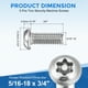 thumbnail image 2 of 5Paquete 5/16-18 x 3/4" Tornillos de seguridad Torx, Tono plateado, 2 of 6