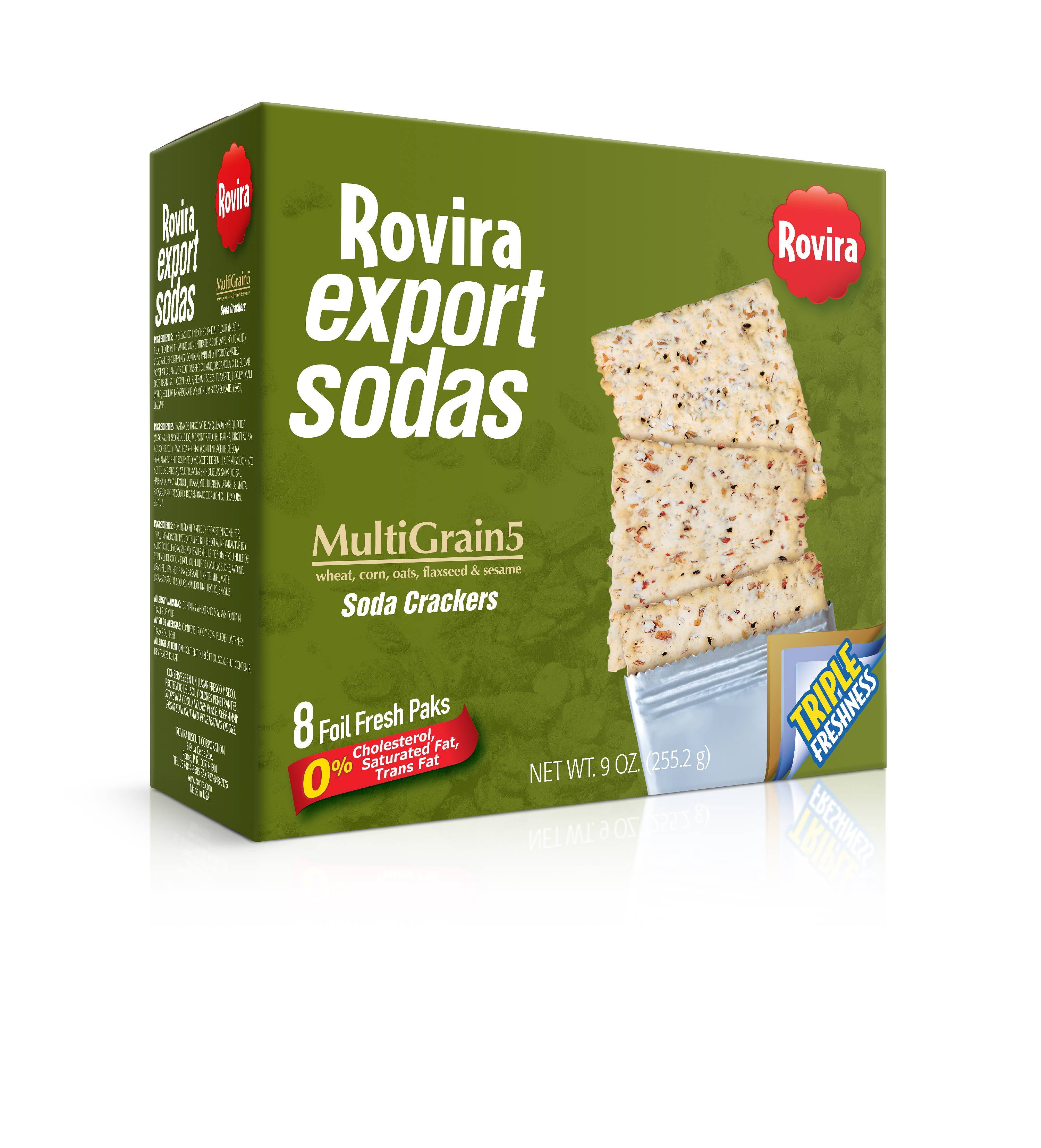 Rovira Export Sodas Multigrain Soda Crackers, 9oz Box