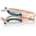 thumbnail image 2 of NYS Jewellrs 14K Rose Gold Over 1.30 Ctw Round Cut White Blue Topaz And Diamond Wedding Enhancer Wrap Ring - 9.5, 2 of 4