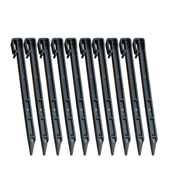 Yuarrent 50x soporte para plantas, estacas para bordes de paisaje, instalación fácil y duradera, plana, segura para múltiples propósitos Jardín y Patio Negro+50 piezas