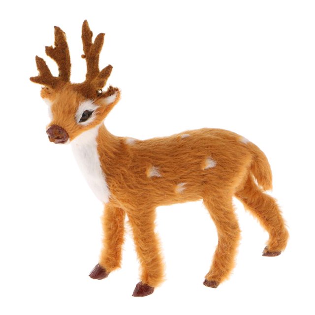 Figuras de ciervos en miniatura y figuras de animales de reno para baby shower navideño. En pie