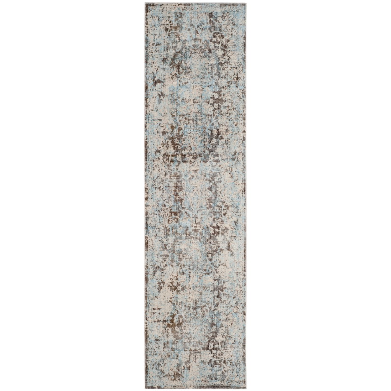 SAFAVIEH Vintage Persian Branislav Floral Bordered Area Rug, Brown/Light Blue, 9' x 11'7"