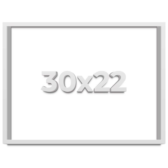 30x22 Shadow Box Frame White | 1 Inches Deep Real Wood Contemporary Shadowbox Display Frame | UV