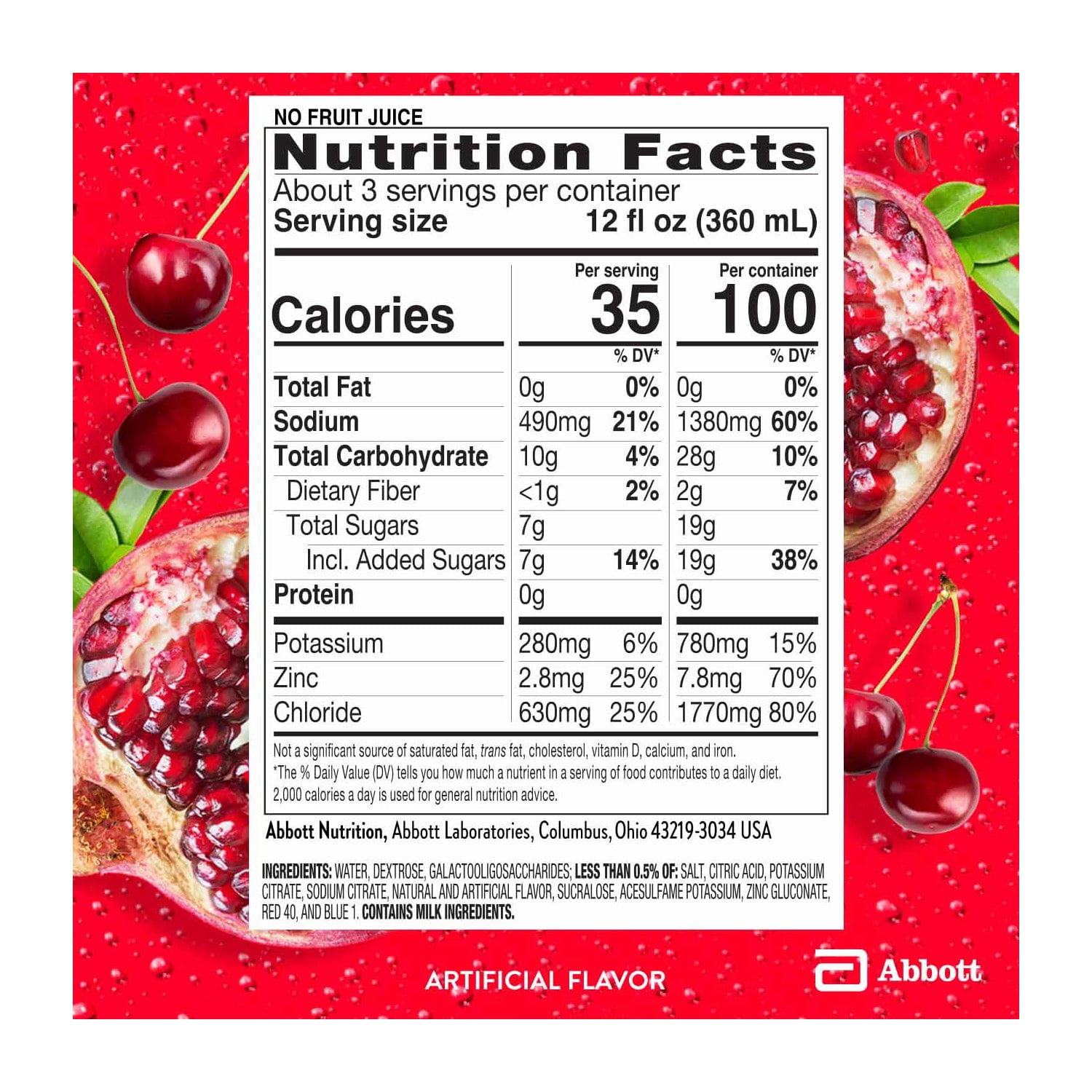 Pedialyte AdvancedCare Plus Electrolyte Drink, Chilled Cherry Pomegranate, 1 Liter