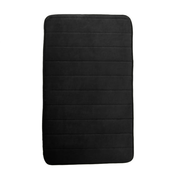 REGALWOVEN Non-slip Memory Foam Bath Rugs 32" x 20", Black