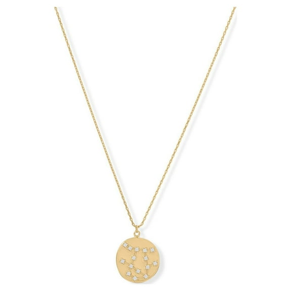 Precious Stars 14K Yellow Goldplated Sterling Silver Cubic Zirconia Gemini Coin Constellations Necklace