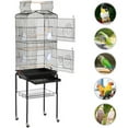 thumbnail image 4 of Alden Design 64" Large Rolling Metal Bird Cage with Open Top, Black, 4 of 14