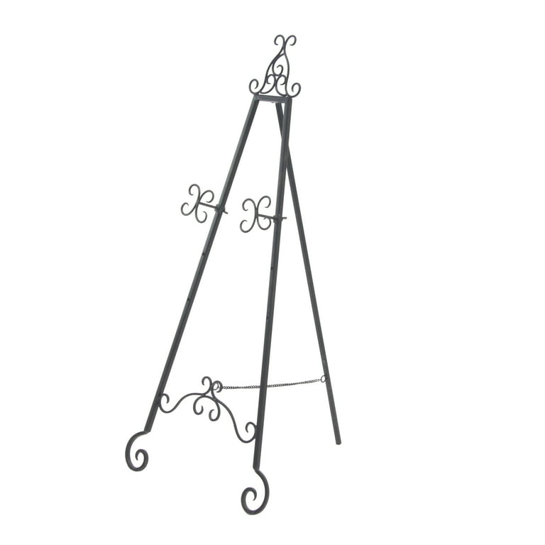 Decmode 49 in. Iron Black Scrolled Easel