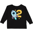 thumbnail image 3 of Inktastic Rocket Space Ship Happy Second Birthday Boys or Girls Long Sleeve Toddler T-Shirt, 3 of 5