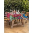 thumbnail image 2 of Outdoor Tablecloth with Umbrella Hole and Zipper, Colorful Ethnic Rectangle Table Cloth 52x70 Inch Waterproof Tablecloth, Modern Abstract National Geometric Red Picnic Table Cover for Patio Camping, 2 of 7