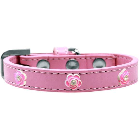 Dog, Puppy Pet Widget Fashion Collar, "Bright Pink Roses"