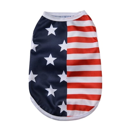 Independence Day Dog Vest for Small to Medium Dogs - Summer Breathable Patriotic Pet Apparel USA Flag Pattern Sleeveless Puppy Shirt Size XL