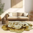 thumbnail image 4 of Flowers Rug Design 304 - 2'6"x2'6" Round, Brown, 4 of 6