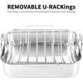 thumbnail image 5 of 16.5inch Roasting Pan with V-Shape Rack - Stainless Steel Large Turkey Roaster for Chicken Ham, 5 of 6