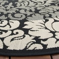 thumbnail image 3 of Safavieh Courtyard Dani Bordered Indoor/Outdoor Area Rug, Black/Sand, 5'3" x 5'3" Round, 3 of 9
