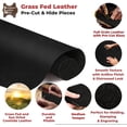 thumbnail image 3 of ELW Grass Fed Leather 8-10 oz. 3-4mm Heavy Duty Pre-Cut 2 PCS 10"x10" Black Full Grain Cowhide for Tooling, Carving, Holsters, Belts, Bags, Boots, Shoes, Cases, Repair, Knife Sheaths, Furniture, 3 of 7