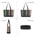 thumbnail image 6 of FORMRS Canvas Laptop Tote Bag for Women with 15.6" Computer Compartments Shoulder Handbag, Navy Blue Stripes, 6 of 7