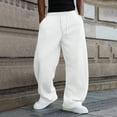 thumbnail image 2 of Uncuffed Baggy Sweatpants Men Vintage Comfort Drawstring Waist Jogging Slacks with Pockets Outdoor Travel, 2 of 8