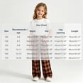 thumbnail image 1 of Girls Plaid Pants with Pockets Casual Baggy Elastic Waist Drawstring Fall Fashion Kids Wide Leg Pants Orange 5T, 1 of 3