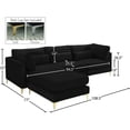 thumbnail image 4 of Meridian Furniture Julia Black Velvet Modular Sectional, 4 of 6
