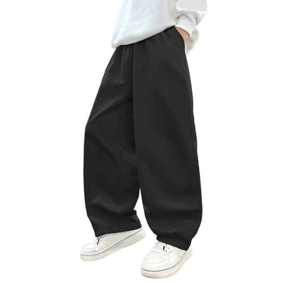 oqasdz Boys Cargo Pants Fashion Straight Leg Baggy Sweatpants for Kids Youth Sports Joggers Comfort Fit Casual Dailywear