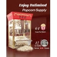 thumbnail image 3 of PopBria 12oz Countertop Popcorn Machine, Retro Professional Popcorn Maker, Movie Theater Style Popcorn Machine with Warming Deck, 64-Cup Large Batch for Home Theater and Party (Red and Gold), 3 of 6
