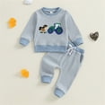 thumbnail image 2 of NOLDARES 2 Piece Toddler Baby Boy Clothes Long Sleeve T Shirt and Pockets Pants Set Graphic Print Fall Winter Outfits Clothing(Blue,12-18 M), 2 of 8