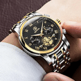 thumbnail image 4 of reloj de pulsera para hombre causl de lujo elegante fondo negro con dorado, 4 of 7