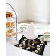 thumbnail image 4 of Black Daisy Bees Kitchen Dish Towels for Drying Dishes Set of 2, Spring Farmhouse Honey Floral Rings Waffle Weave Microfiber Hand Tea Bathroom Towels Quick Dry & Absorbent Towel 12x12, 4 of 7