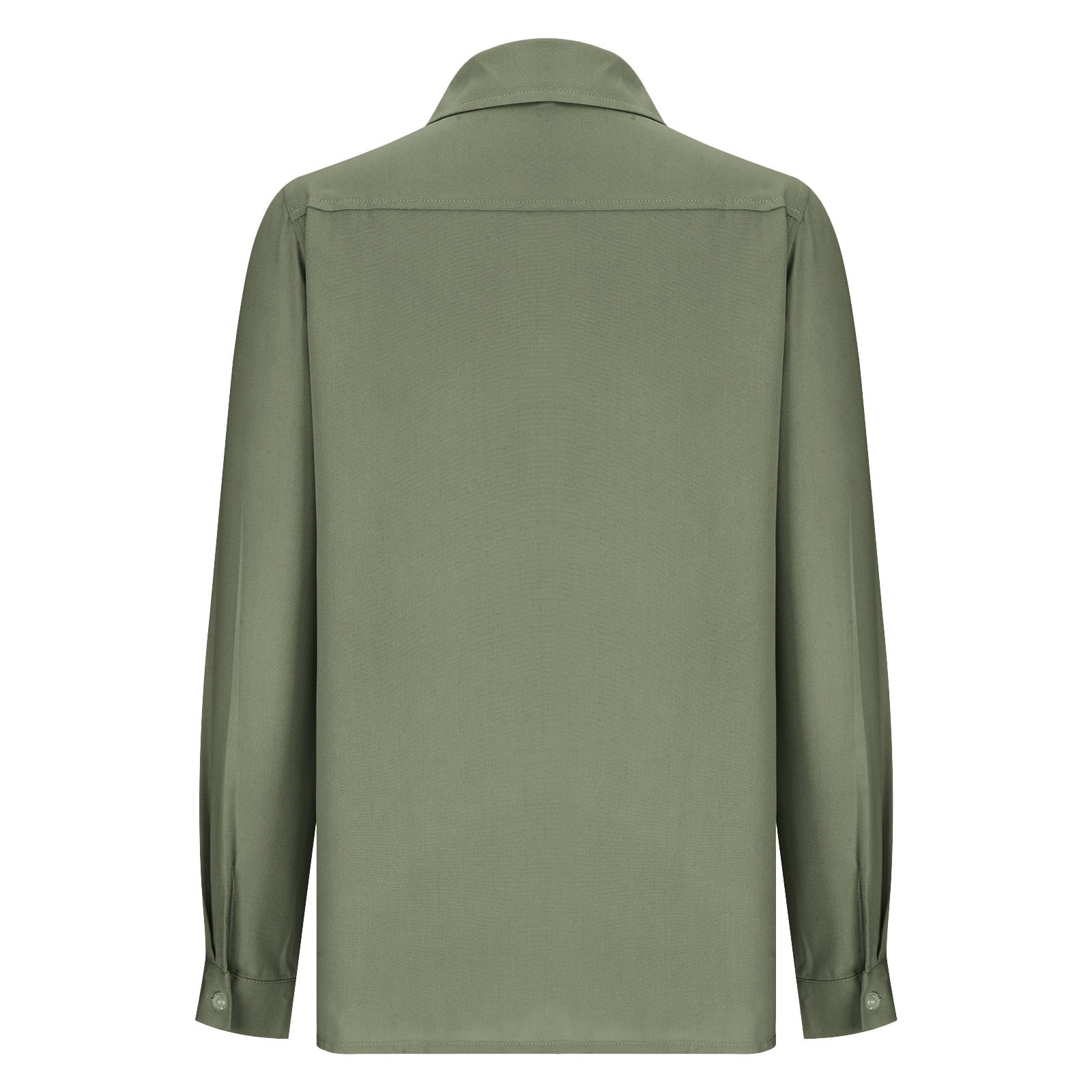 AherBiu Womens Cotton Linen Shirts Blouse Open Front Button Lapel V Neck Long Sleeve Solid Basic Fall Tops