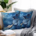 thumbnail image 3 of Outdoor Pillow Cover Blue Marble Set of 2 Waterproof Throw Pillowcases Abstract Style Decorative Patio Furniture Pillows for Couch Garden Indoor & Outdoor Use, 3 of 9