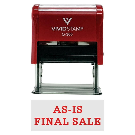 Vivid Stamp AS-IS FINAL SALE Self-Inking Office Rubber Stamp (Red) - Large