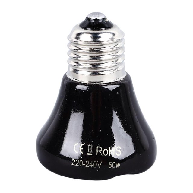 Lampe chauffante pour reptiles, émetteur de chaleur en céramique, sans émission de lumière, pour poulets, chats, perroquets, 50 W