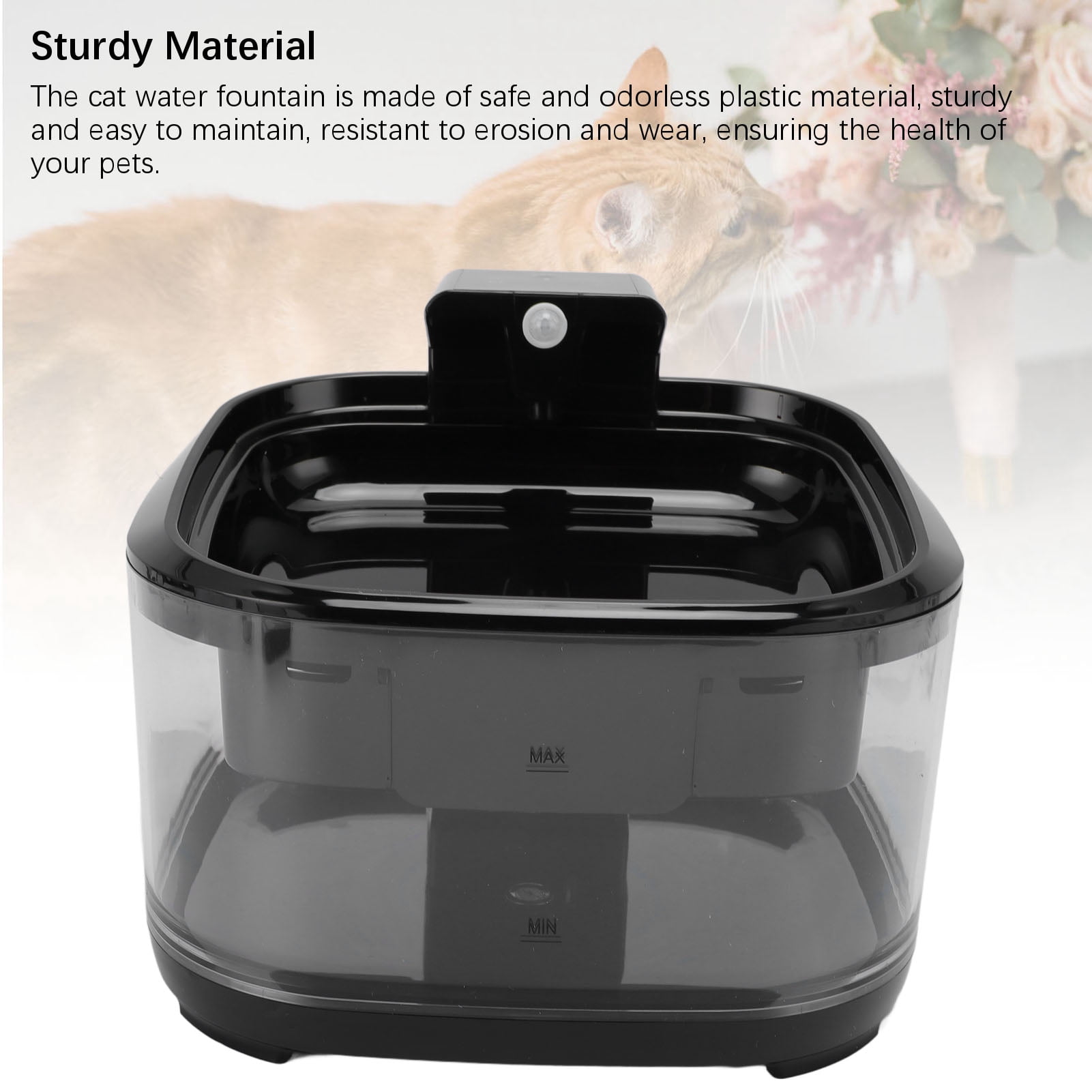 Yajisi Cat Water Fountain, 4.5L / 152 oz Large Capacity Quiet Automatic Pet Drinking Dispenser with Cycle Filtration for Dogs and Cats, Black