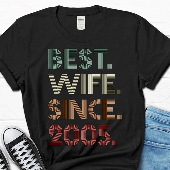 NEW/20th Wedding Anniversary Gift for Wife, Best Wife since 2005 Shirt, 20 Year