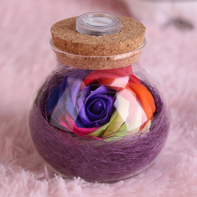 Lámpara LED RGB, lámpara LED RGB, lámpara romántica con forma de rosa, luz de botella, diseño revolucionario