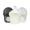 Boon Nursh Reusable Silicone Pouch Baby Bottle, Air-Free Feeding, Gray Multi Pack, 4 Oz, 3 Pk
