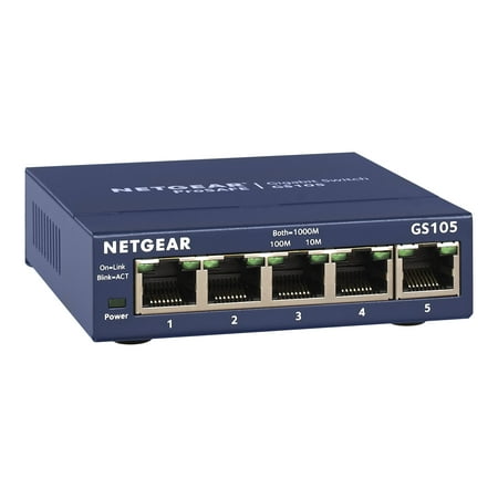 UPC: 0606449029697 | NETGEAR 5-Port Gigabit Ethernet Unmanaged Switch (GS105NA) – Desktop or Wall Mount