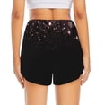 thumbnail image 4 of Uemuo Sparkling Pink Night Sky Pattern Women's Athletic Shorts High Waisted Running Shorts with Liner Pockets Gym Elastic Workout Shorts-Large, 4 of 9