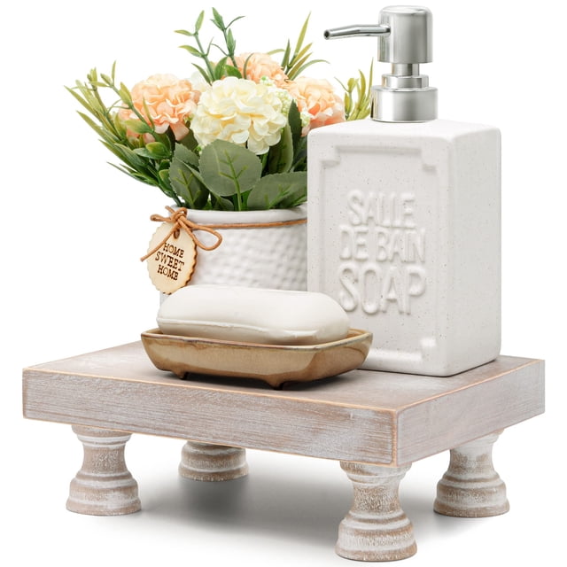 Pedestal decorativo EOSAHR Farmhouse Riser de madera natural