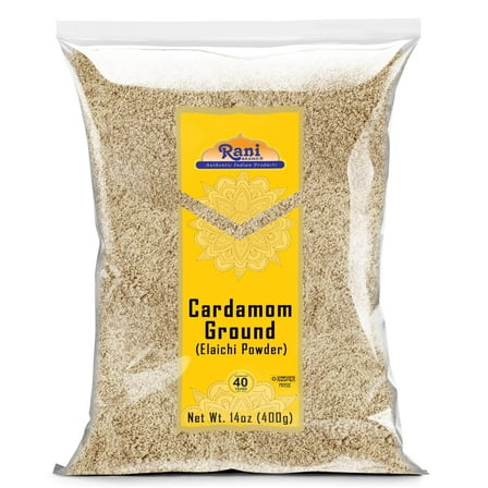Rani Cardamom (Elachi) Ground, Powder Indian Spice 14oz (400g) ~ All Natural | No Color Added | Gluten Friendly | Vegan | NON-GMO | Kosher | No Salt or Fillers