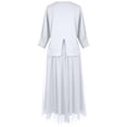 thumbnail image 5 of DHFJKG Skirt Sets For Women 2 Piece Outfits Long Sleeve Crewneck Pullover T Shirts Casual Mesh Midi Skirt Matching Set Versatile Outfit, 5 of 5