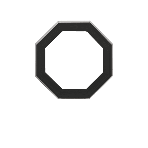 Shed Windows and More 18" Black Vinyl Double Pane Octagon Window, Argon Gas, Non-Opening, Low-E Glass