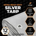 thumbnail image 3 of Heavy Duty Silver Poly Tarp 20' X 20' - Multipurpose Protective Cover - Durable, Waterproof, Weather Proof, Rip and Tear Resistant - Extra Thick 12 Mil Polyethylene - by Xpose Safety, 3 of 8