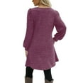 thumbnail image 4 of Robes à Manches Longues pour Femmes Col Rond Boutonné Robe Tunique d'Automne avec Poches, 4 of 5