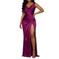 thumbnail image 2 of Bbyeadc Formal Dresses for Women Cocktail Evening Wedding Guest Dress Tight Waist Backless High Slit Bodycon Maxi Dress,Purple (XL), 2 of 6