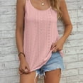 thumbnail image 1 of Plus Size Vacay Cami Top, Women's Plus Plain Eyelet Embroidered Split Straps Scoop Neck Cami Top, 1 of 5